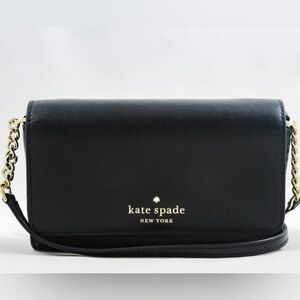 kate spade Black Crossbody with Gold Chain